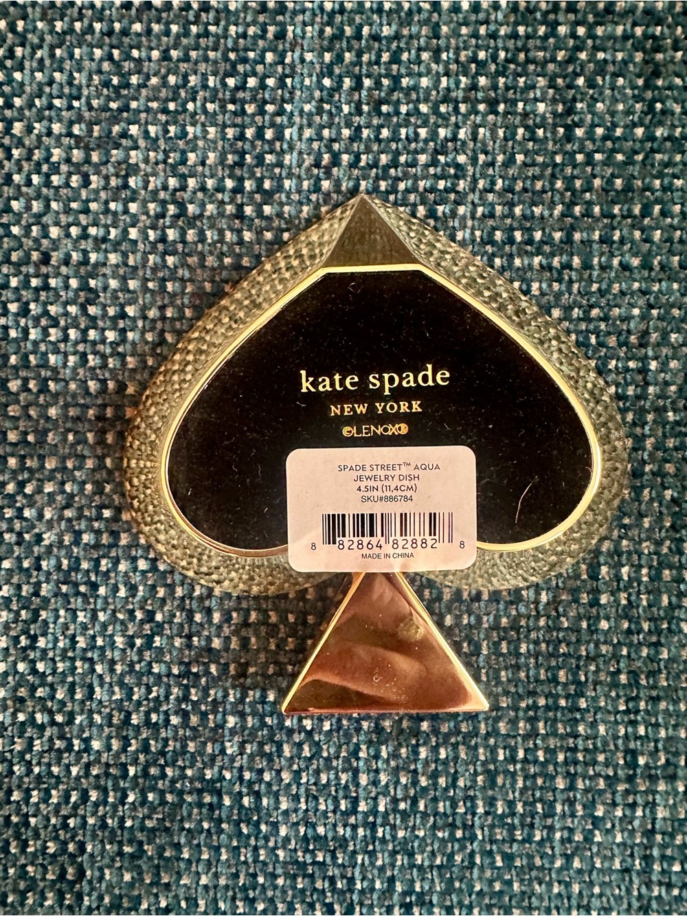 Kate Spade New York x Lenox Spade Street Aqua Jewelry Dish - Picture 2 of 5